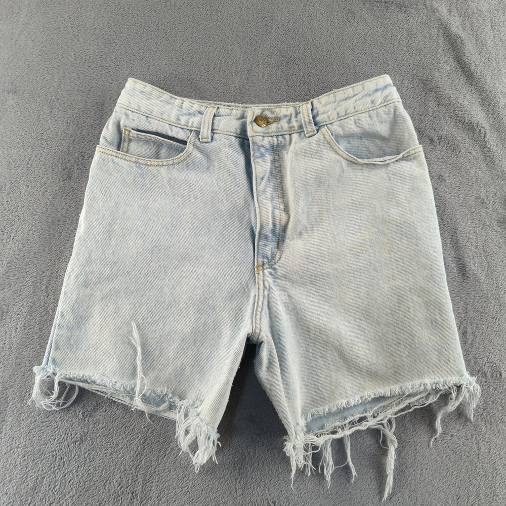 Vintage 90s Guess Georges Marciano‎ Jean Shorts 32 (Fits 28) Blue Light Cut Off